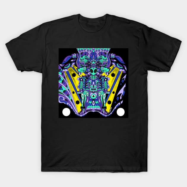 black alien maya ecopop T-Shirt by jorge_lebeau